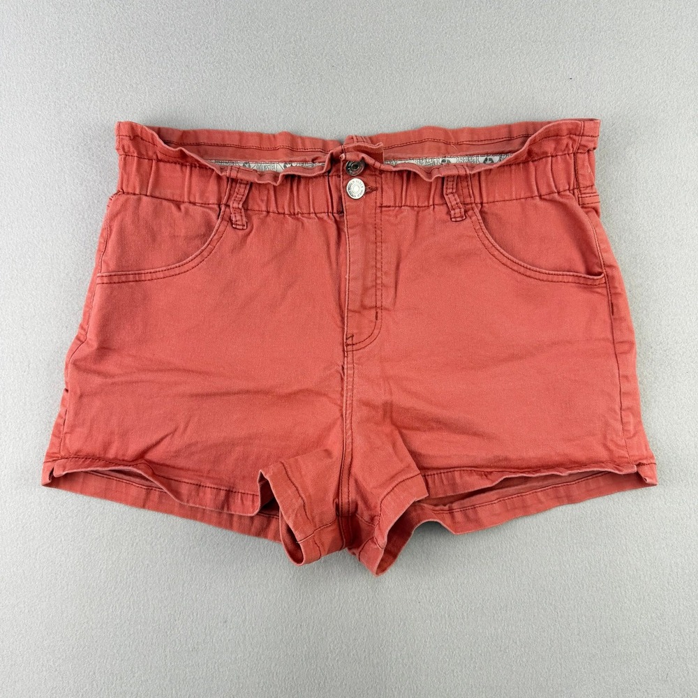 Wild Fable Paperbag Waist Shorts Women XL Coral Pink Casual Stretch Denim Cotton